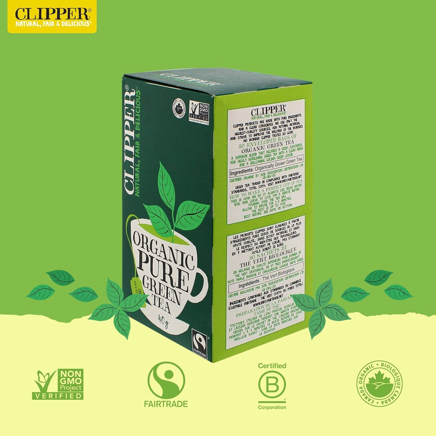 Pure Green Tea 20 Bags - Clipper - Tea - Eco Natural Products