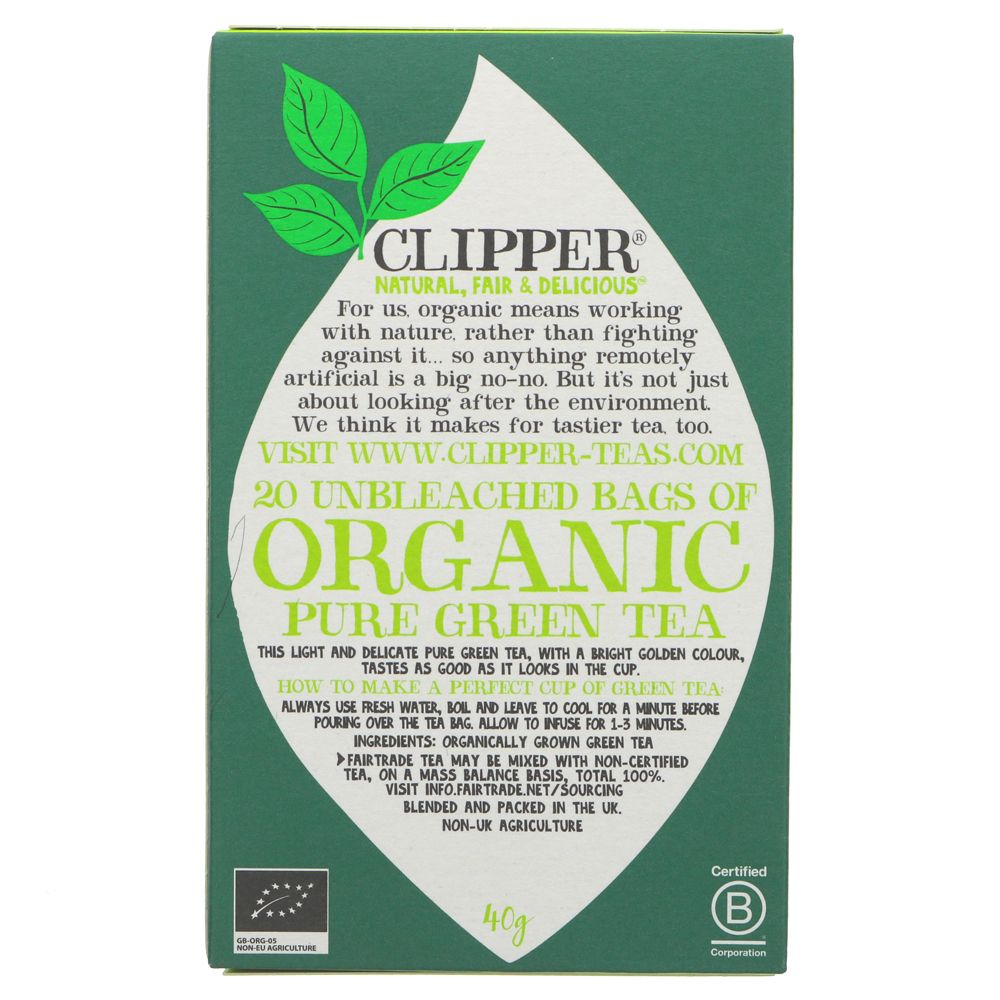 Pure Green Tea 20 Bags - Clipper - Tea - Eco Natural Products