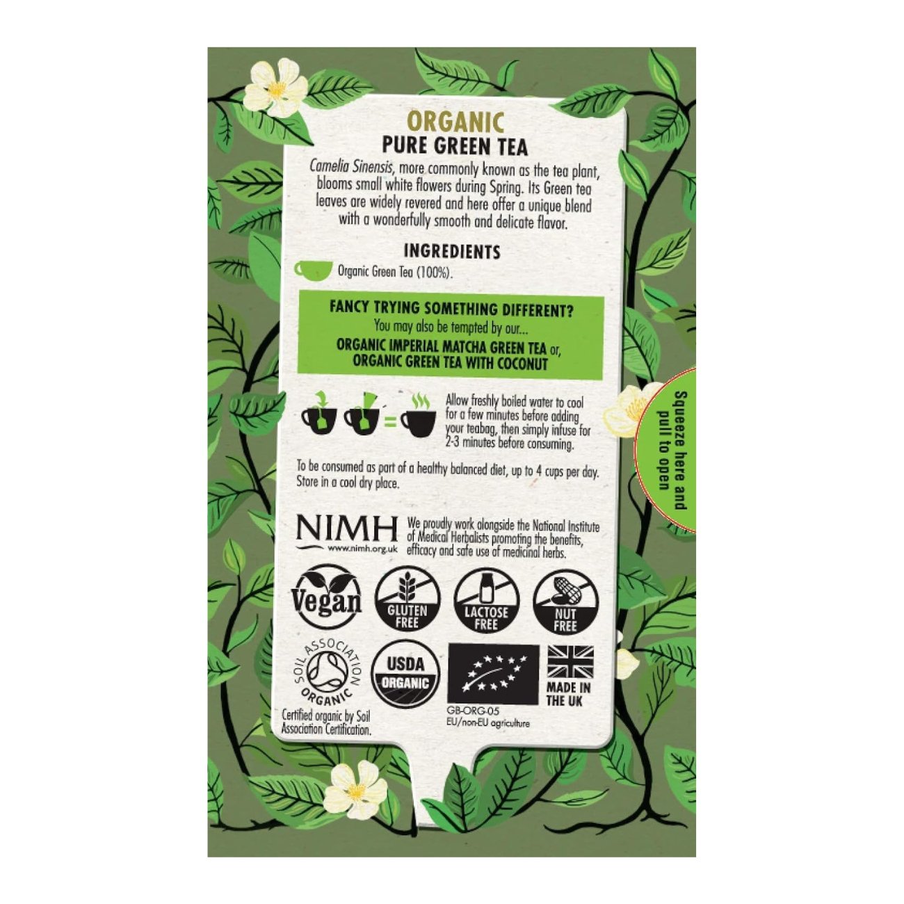 Pure Green Tea 20 Bags - Heath & Heather - Tea Green - Eco Natural Products