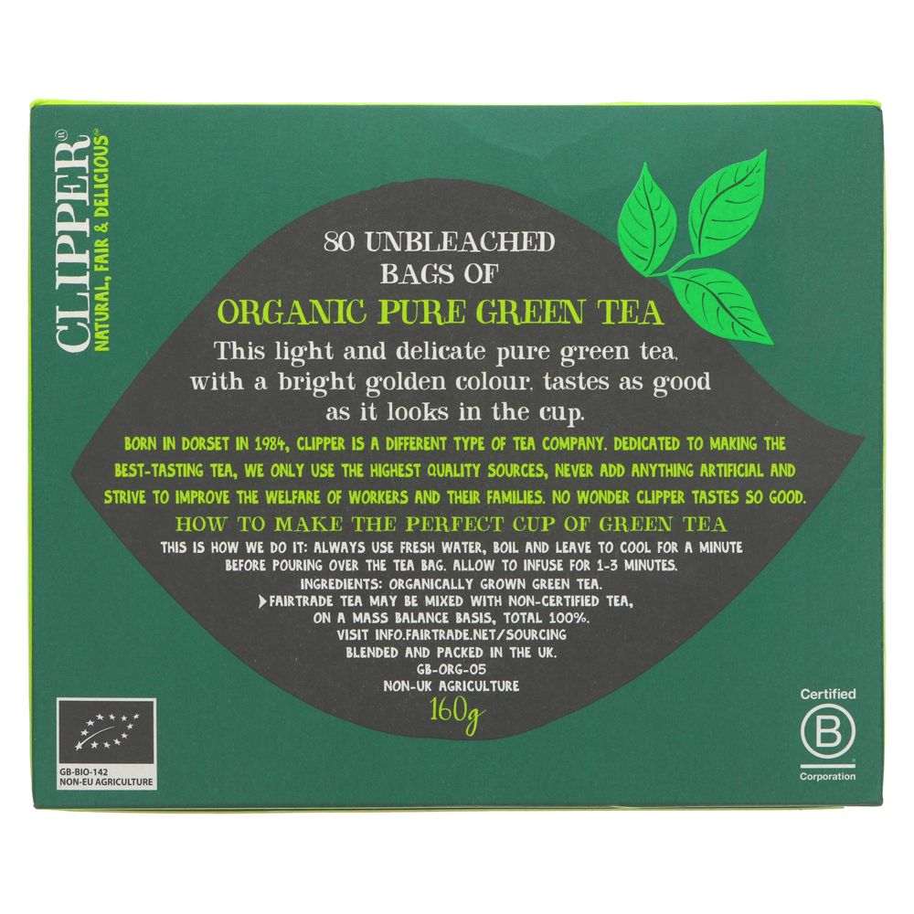 Pure Green Tea 80 Bags - Clipper - Tea - Eco Natural Products