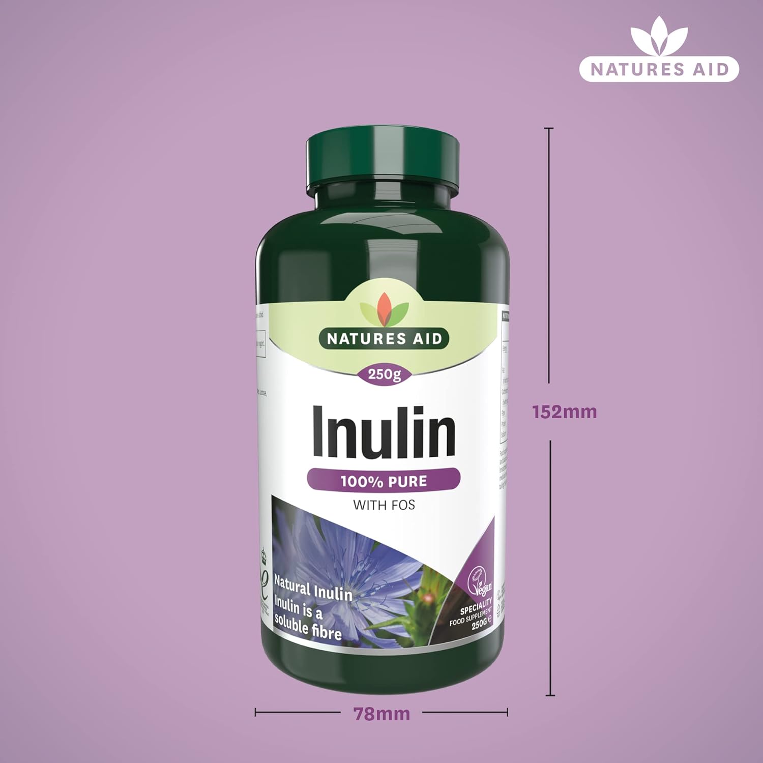 Pure Inulin 250g - Natures Aid - Vitamins & Supplements - Eco Natural Products