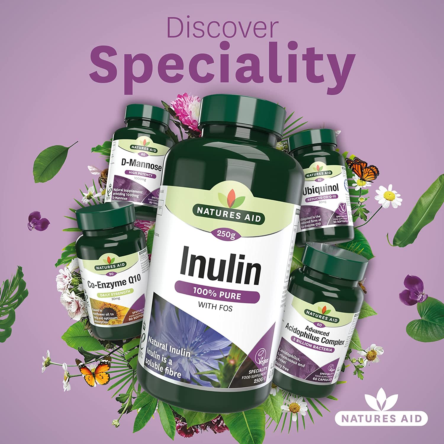 Pure Inulin 250g - Natures Aid - Vitamins & Supplements - Eco Natural Products