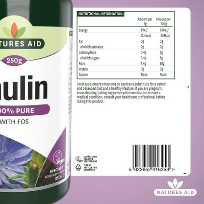 Pure Inulin 250g - Natures Aid - Vitamins & Supplements - Eco Natural Products