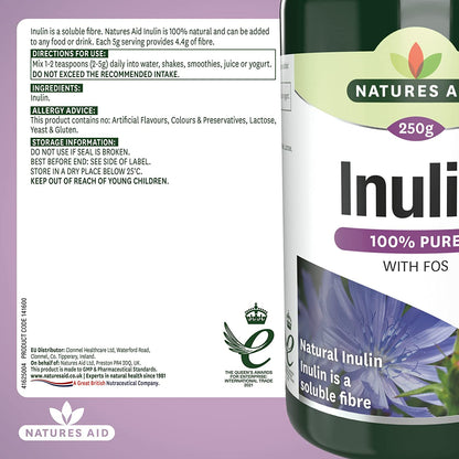 Pure Inulin 250g - Natures Aid - Vitamins & Supplements - Eco Natural Products