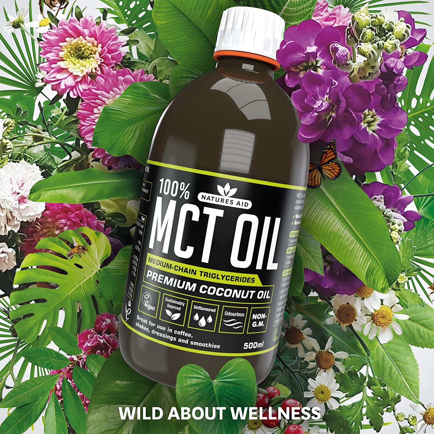 Pure MCT Oil from Premium Coconut Oil 500ml - Natures Aid - Mct Oil - Eco Natural Products