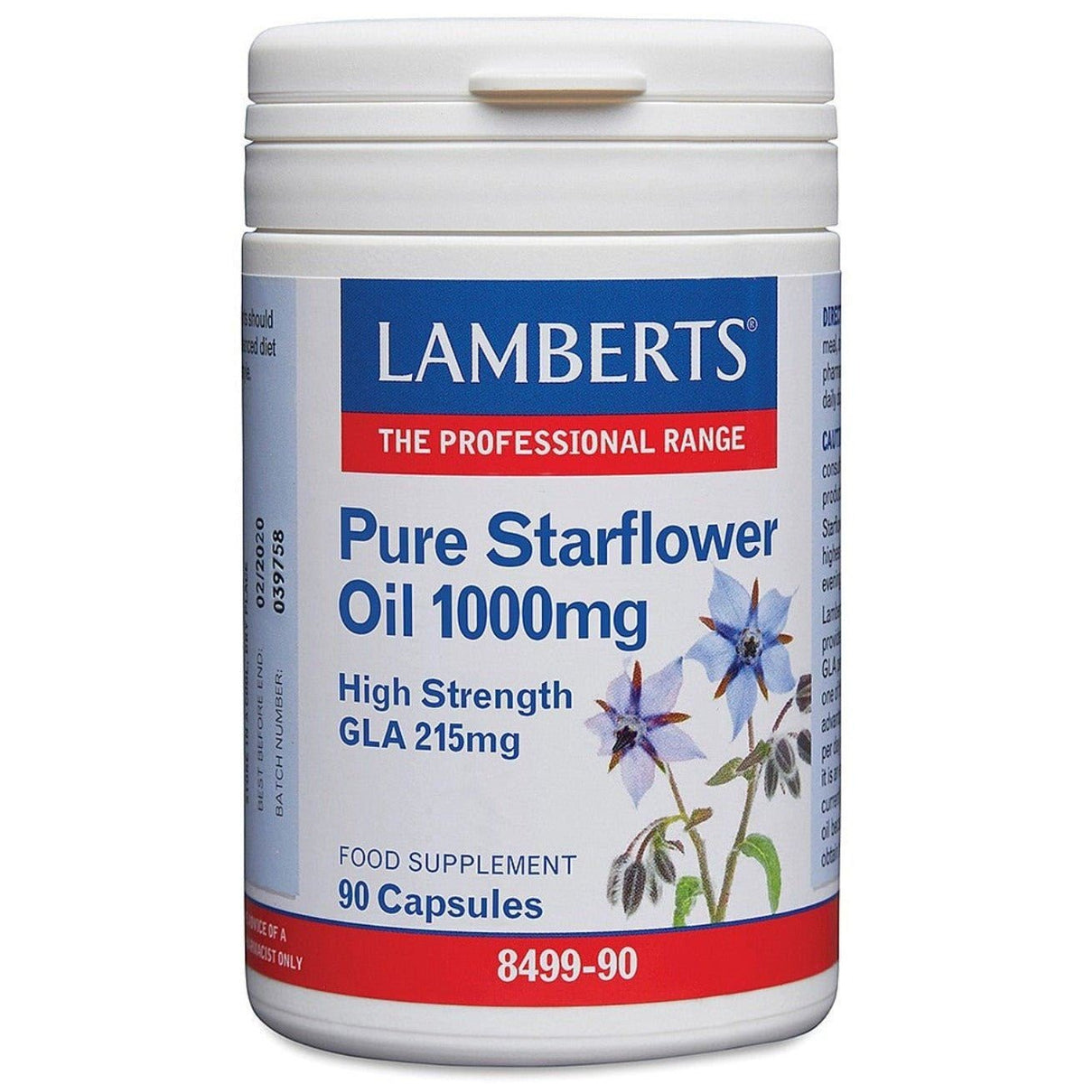 Pure Starflower Oil 1000mg - 90 Capsules BBE 31.01.2026 - Lamberts - Lamberts