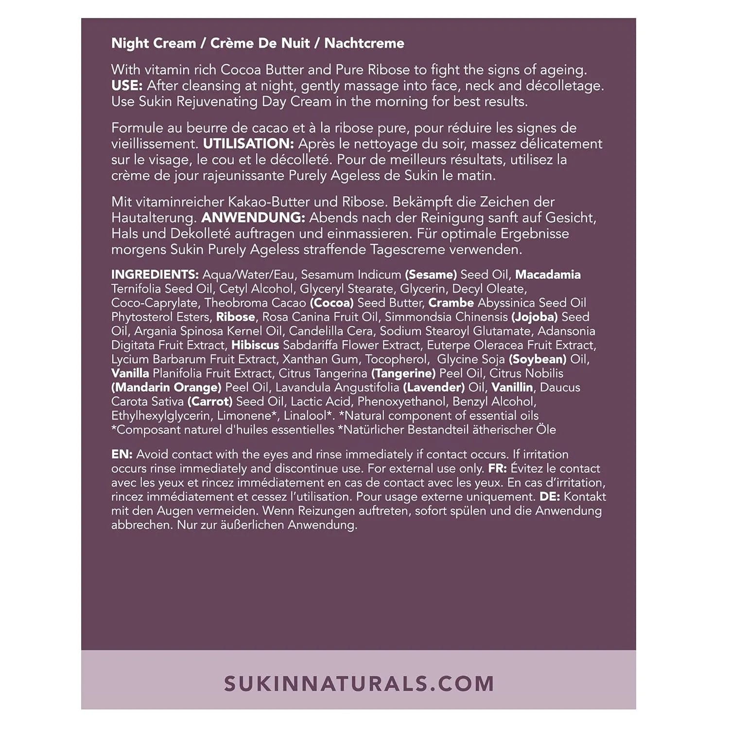 Purely Ageless Restorative Night Cream 120ml - Sukin - Night cream - Sukin