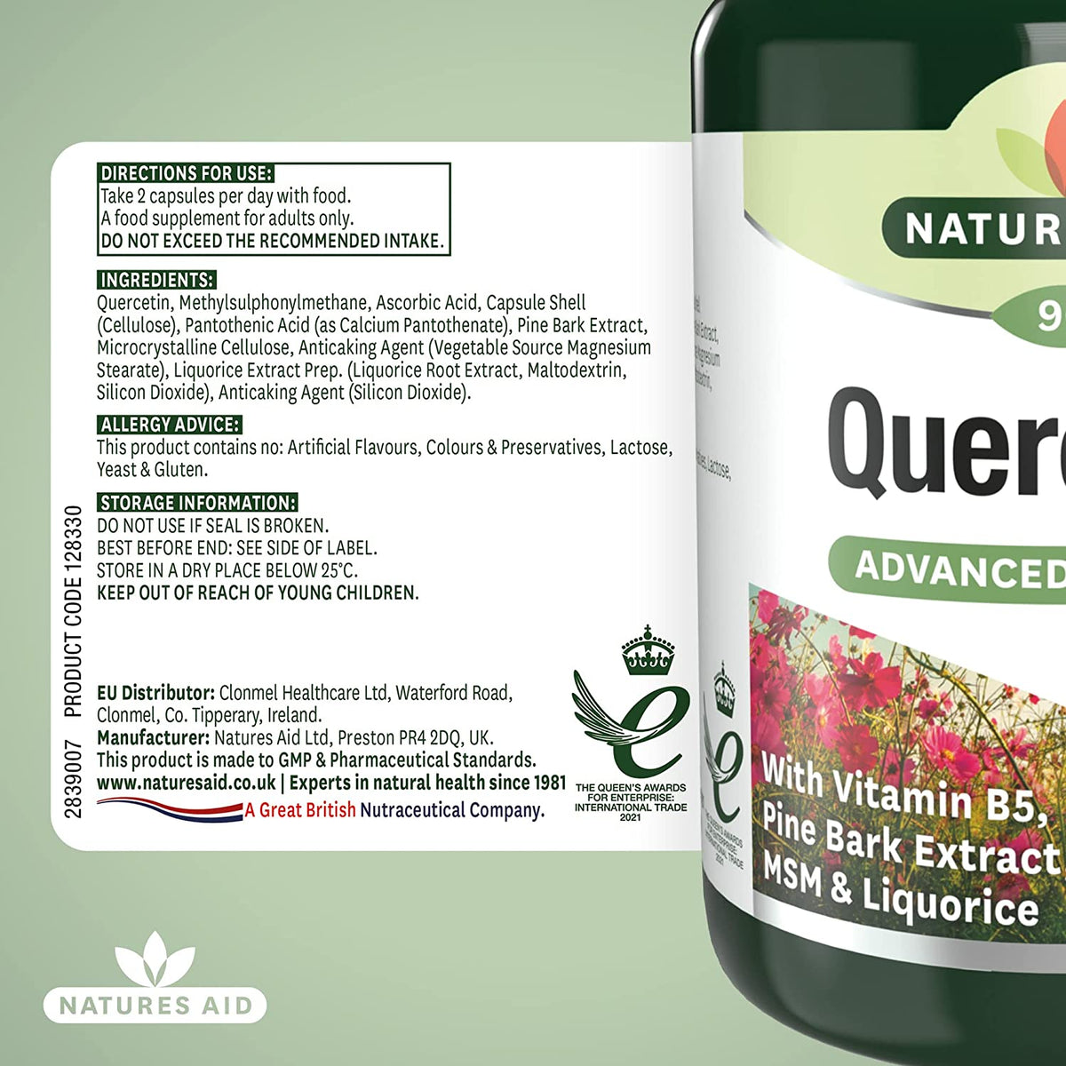 Quercetin Formula with Vitamin B5 & MSM 90 VCaps - Natures Aid - Vitamins & Supplements - Eco Natural Products