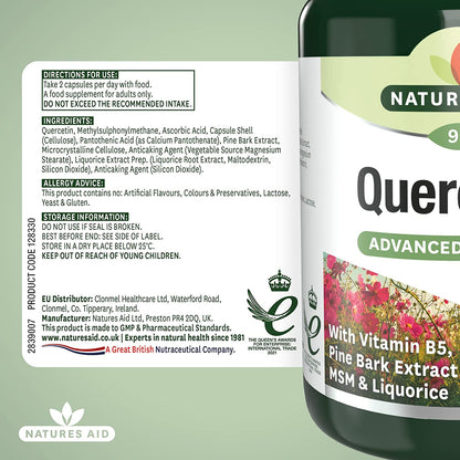 Quercetin Formula with Vitamin B5 & MSM 90 VCaps - Natures Aid - Vitamins & Supplements - Eco Natural Products
