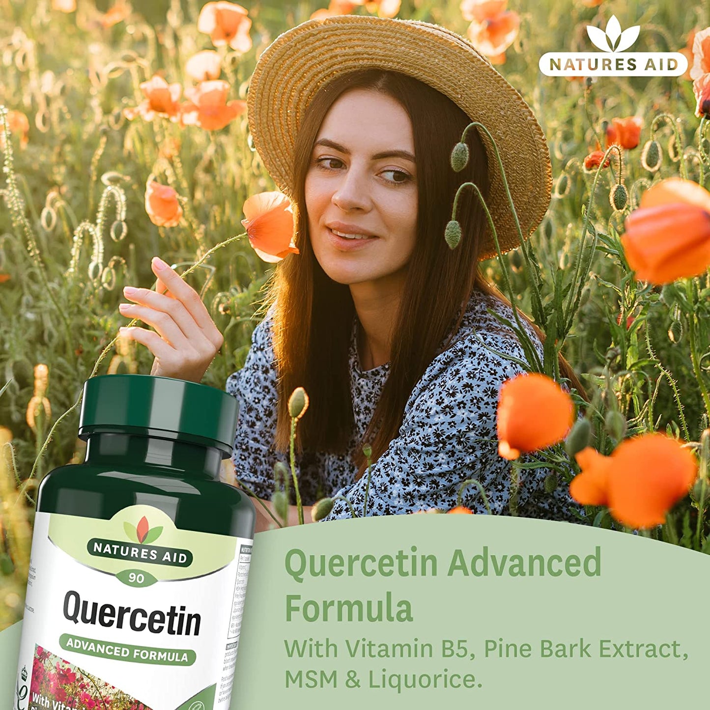Quercetin Formula with Vitamin B5 & MSM 90 VCaps - Natures Aid - Vitamins & Supplements - Eco Natural Products