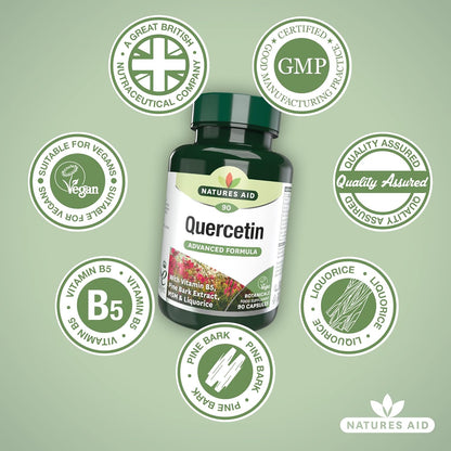 Quercetin Formula with Vitamin B5 & MSM 90 VCaps - Natures Aid - Vitamins & Supplements - Eco Natural Products