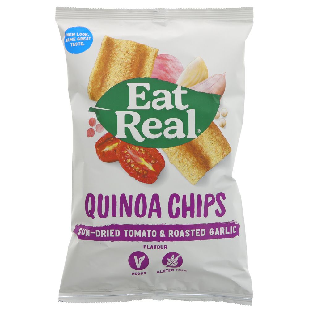 Quinoa Sundried Tomato & Roasted Garlic Chips 80g [BLACK FRIDAY] - Eco Natural Products - Eat Real - Snack Foods