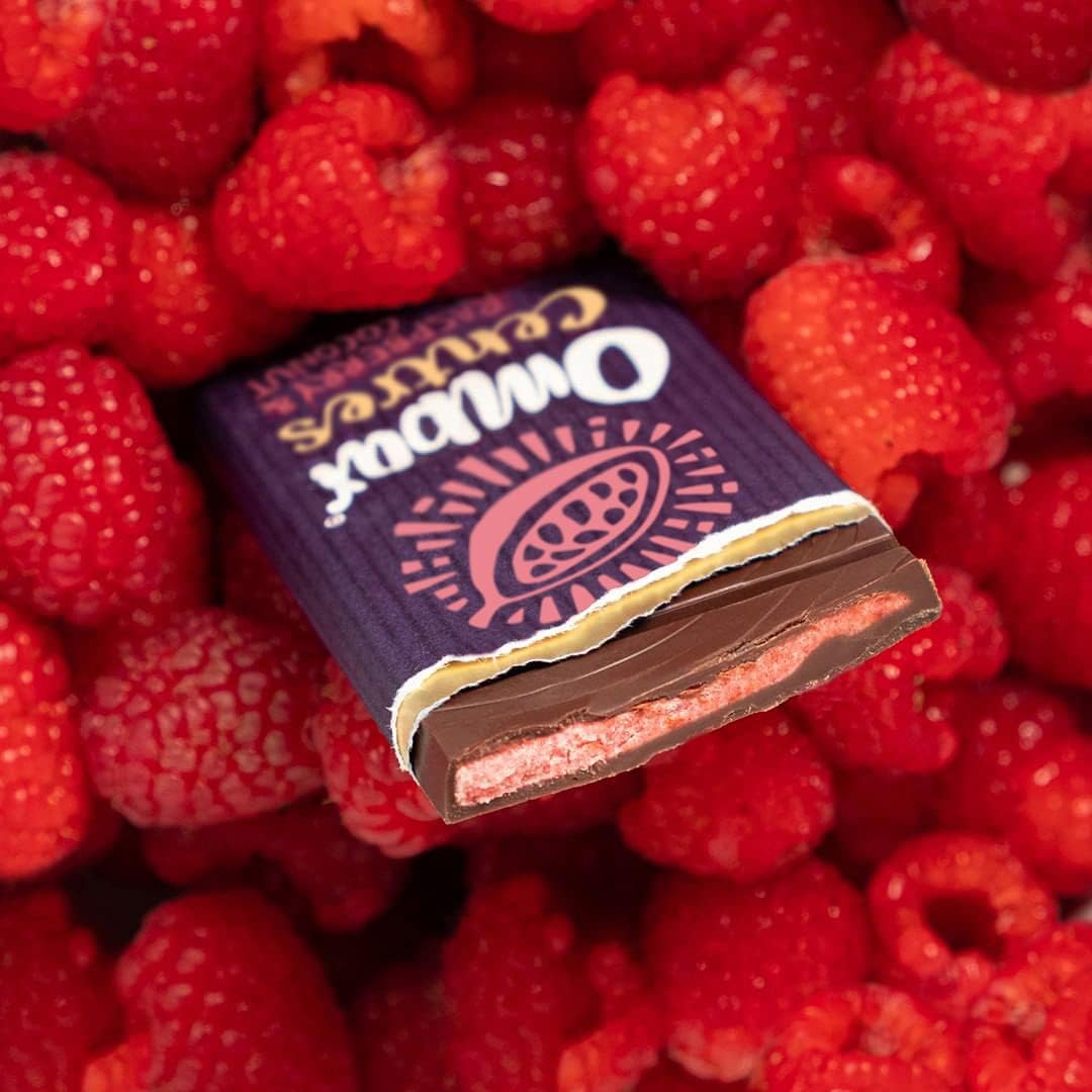 Raspberry & Coconut Centres Chocolate Bar 70g - Ombar - Chocolate Bar - Eco Natural Products