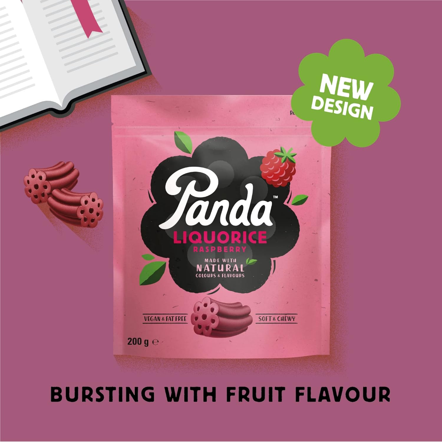 Raspberry Cuts 200g - Panda Licorice - Liquorice - Panda Licorice