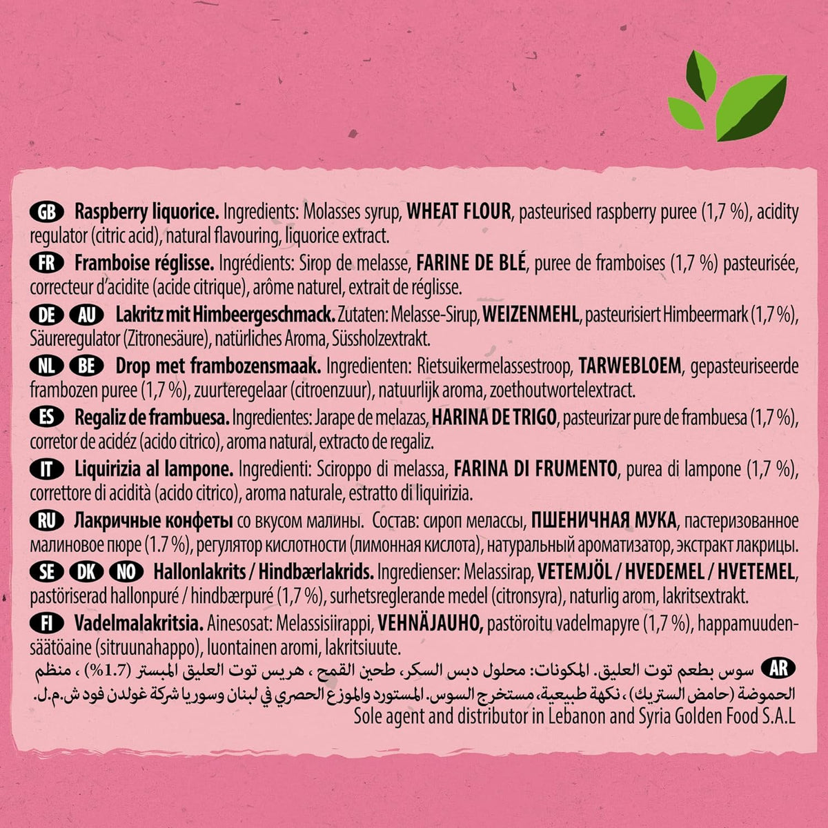 Raspberry Liquorice Bar 32g - Panda Liquorice - Liquorice - Eco Natural Products