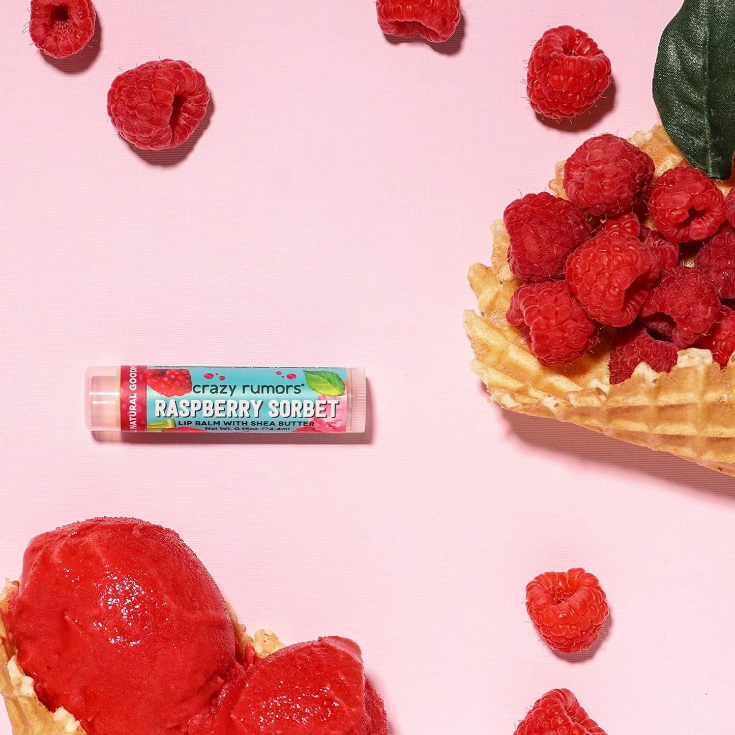 Raspberry Sorbet Flavoured Vegan Lip Balm 4ml - Crazy Rumors - Lip Balms - Eco Natural Products