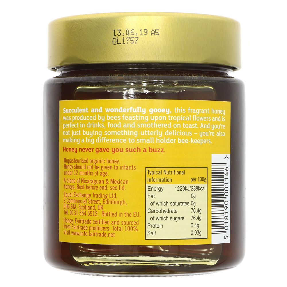 Raw Clear Honey 500g [BLACK FRIDAY] - Eco Natural Products - Equal Exchange - Honey