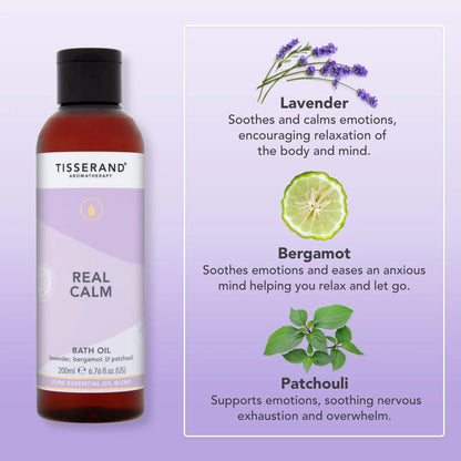 Real Calm Bath Oil 200ml - Tisserand - Essential Oil Blend - Tisserand