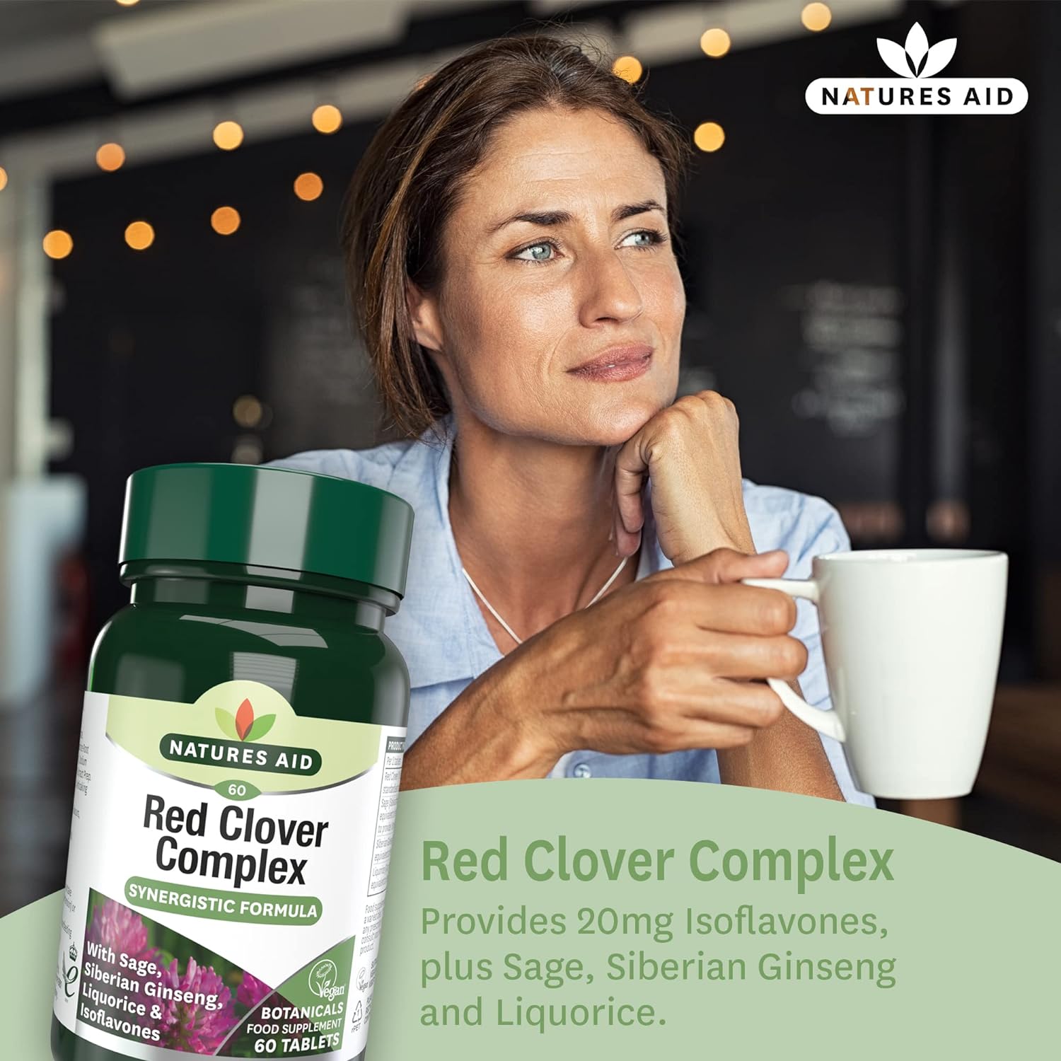 Red Clover Complex Synergistic Formula 60 Tablets - Natures Aid - Vitamins & Supplements - Eco Natural Products