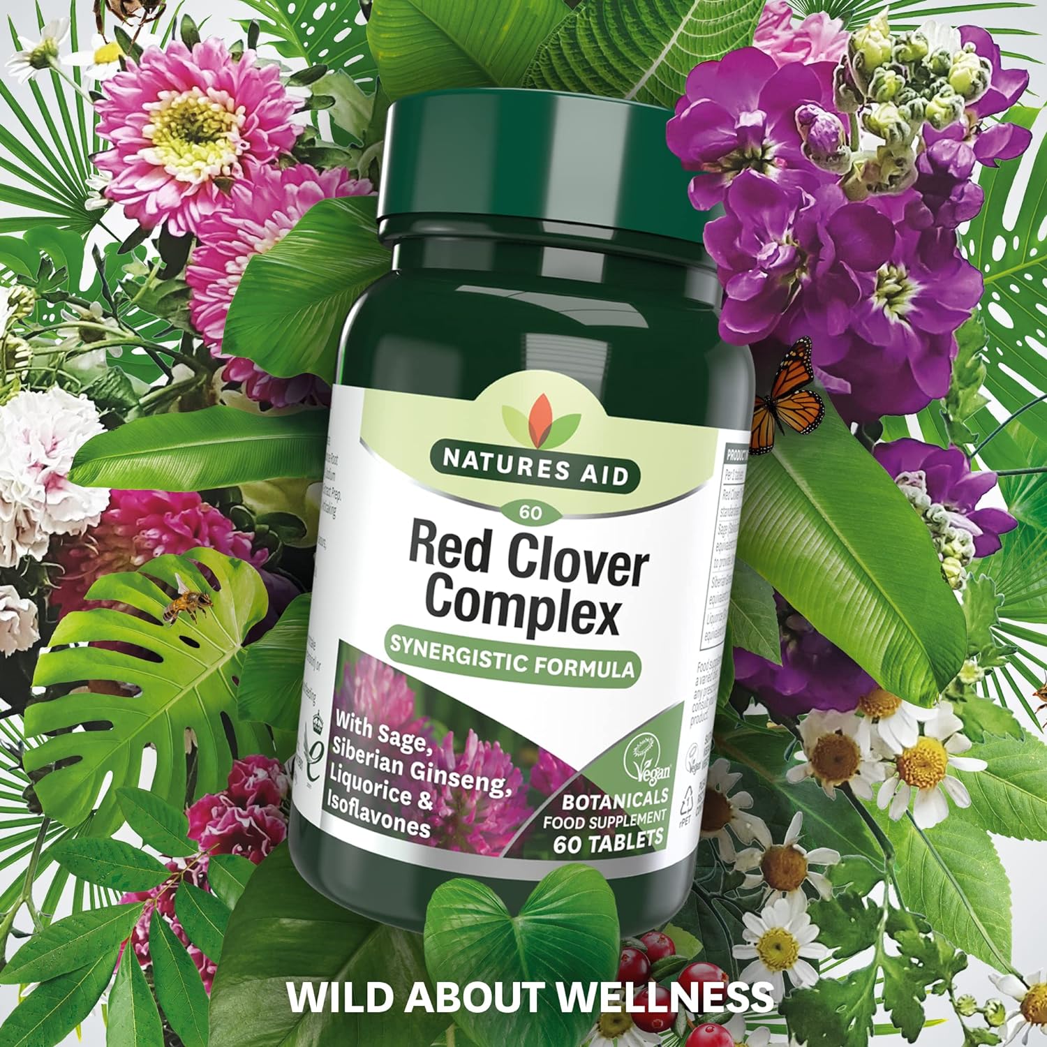 Red Clover Complex Synergistic Formula 60 Tablets - Natures Aid - Vitamins & Supplements - Eco Natural Products