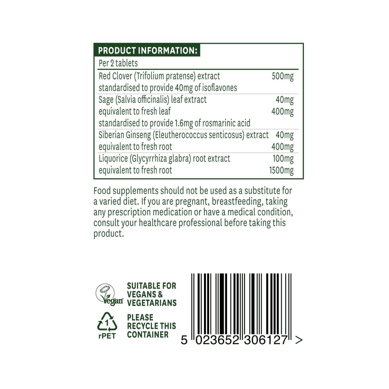 Red Clover Complex Synergistic Formula 60 Tablets - Natures Aid - Food supplements - Natures Aid