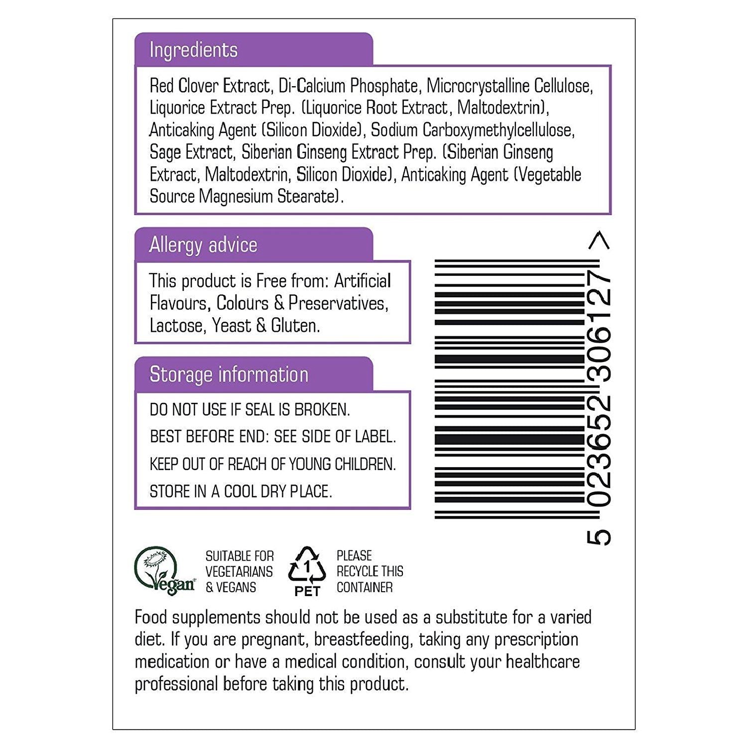 Red Clover Complex Synergistic Formula 60 Tablets - Natures Aid - Food supplements - Natures Aid