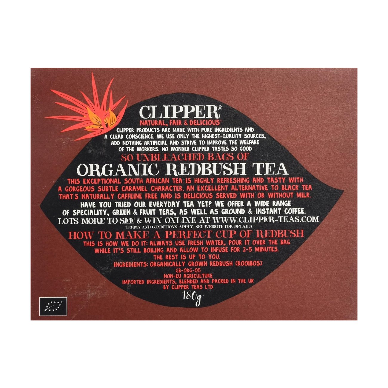 Redbush (Rooibos) Infusion 80 Bags - Clipper - Infusion - Eco Natural Products