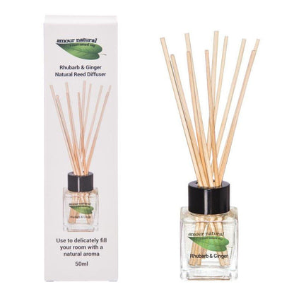 Reed Diffuser Rhubarb and Ginger 50ml - Amour Natural - Eco Natural Products
