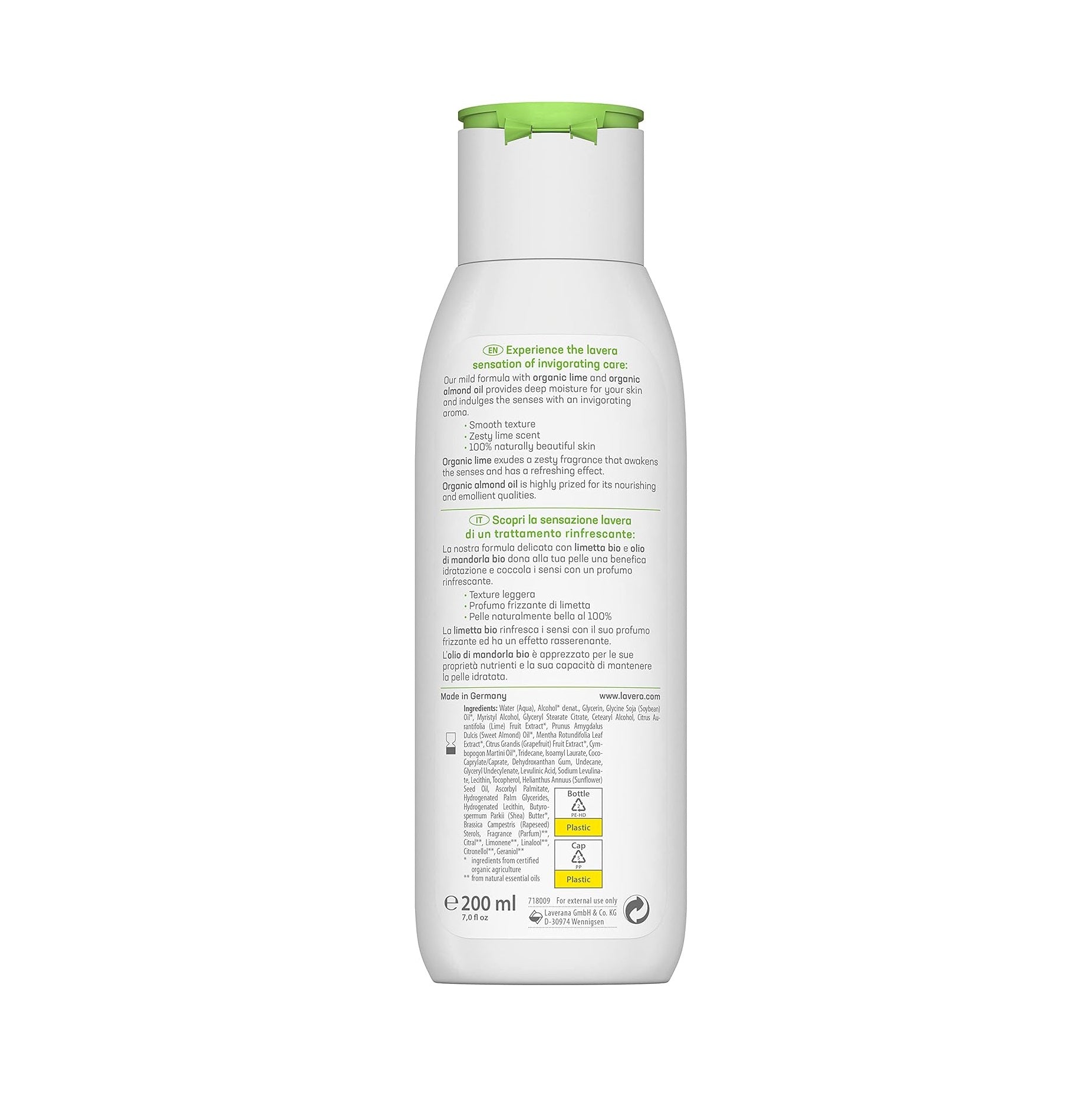 Refreshing Lime & Almond Oil Body Lotion 200ml - Lavera - Body Lotion - Eco Natural Products