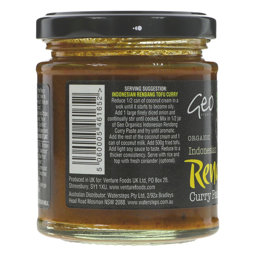 Rendang Indonesian Curry Pastes 180g - Geo Organics - Curry Pastes - Eco Natural Products