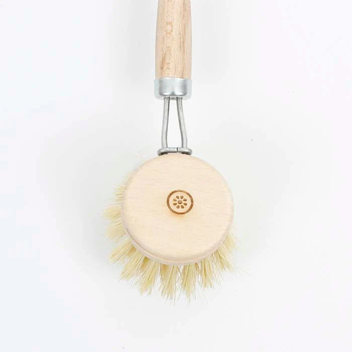 Wooden Dish Brush Plant Based Bristles — plastic-free, FSC beechwood, 23.5cm top detail