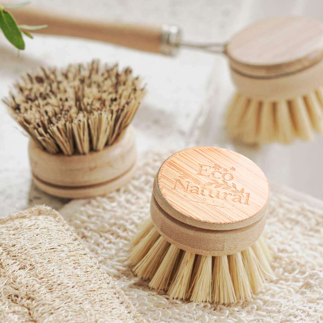 Reusable Bamboo Dish Brush Head (Firm Bristles) - Eco Natural Products - Washing Up Brush - Eco Natural Products