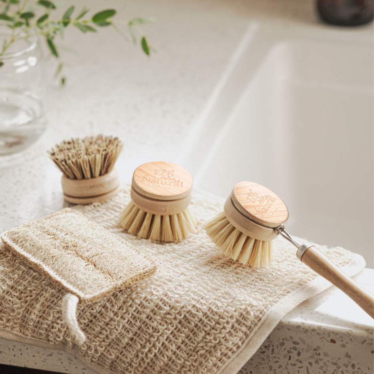 Reusable Bamboo Dish Brush Head (Soft Bristles) - Eco Natural Products - Washing Up Brush - Eco Natural Products