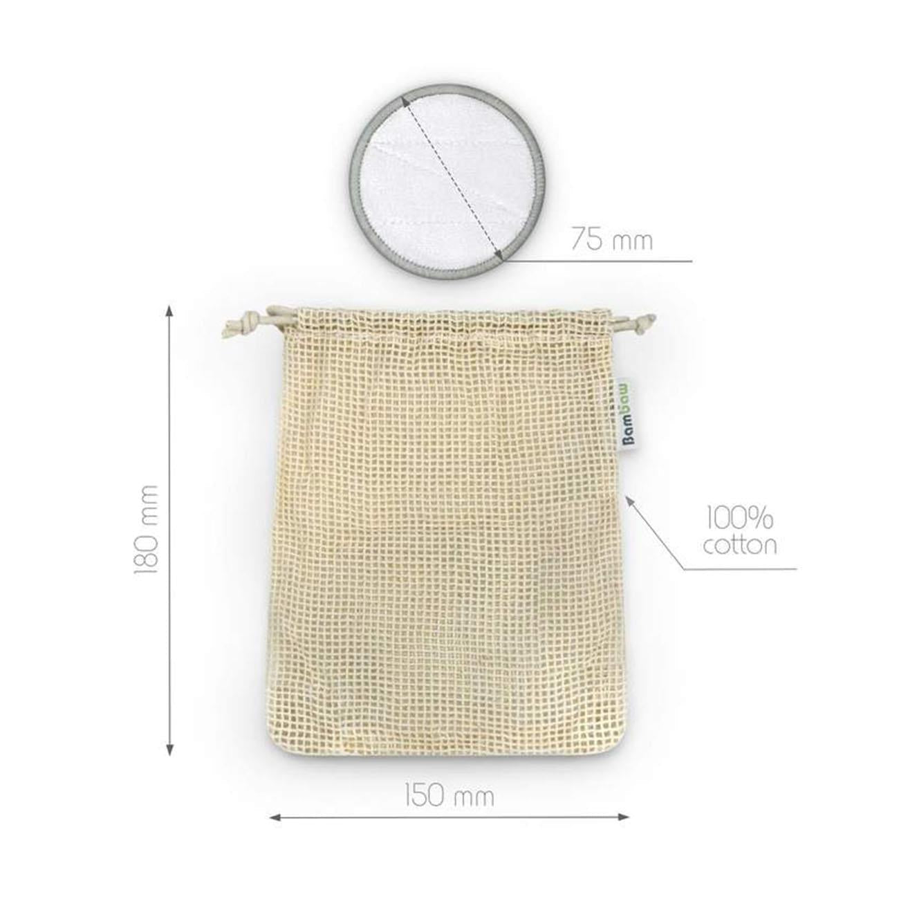 Reusable Makeup Remover Pads 10 Pads - Bambaw - Makeup remover pads - Eco Natural Products