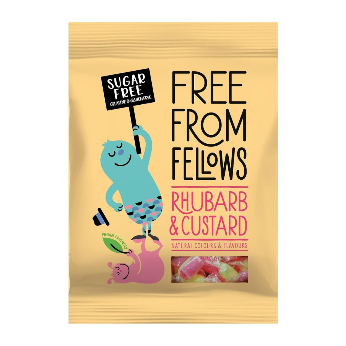 Rhubarb & Custard Sweets 70g - Free from fellows - Sweets - Eco Natural Products
