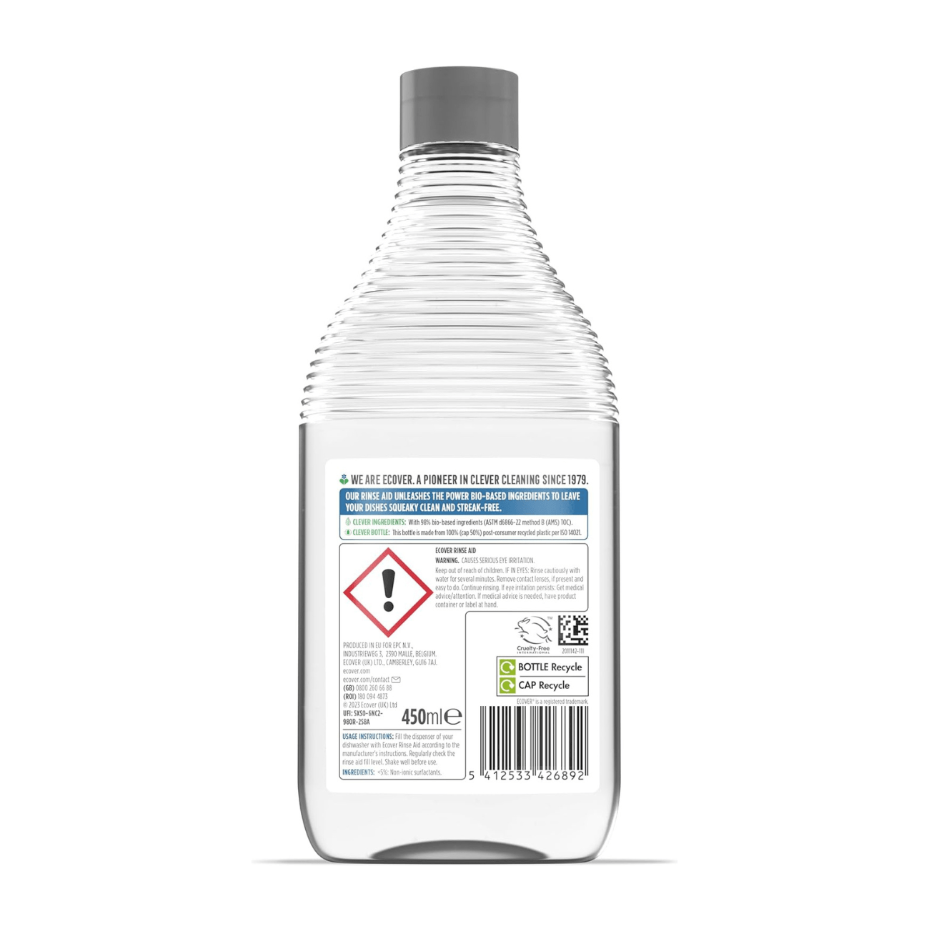 Rinse Aid Dishwasher 500ml - Ecover - Dishwasher Rinse Aid - Eco Natural Products