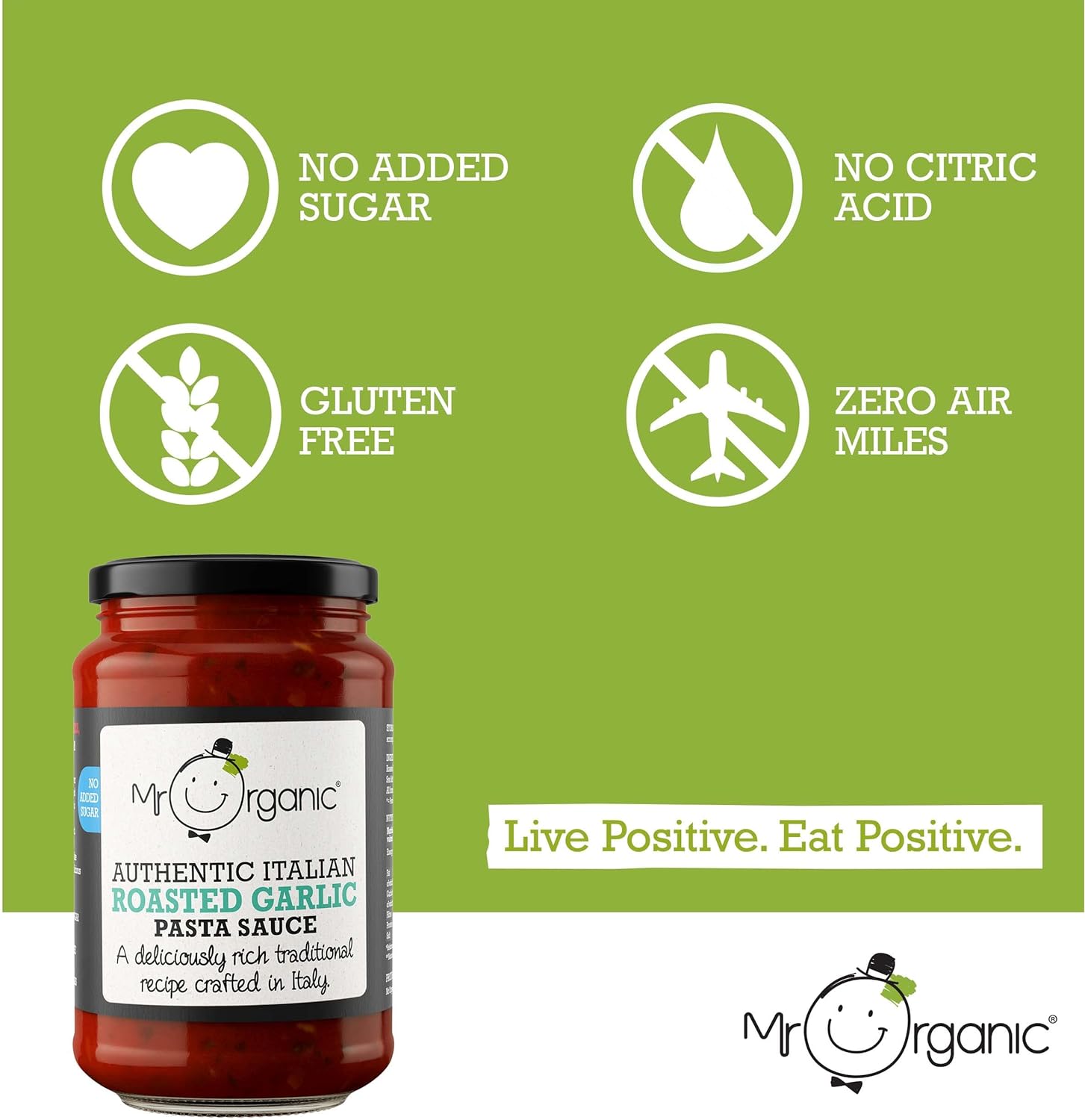 Roasted Garlic No Added Sugar Pasta Sauce 350g - Mr Organic - Pasta Sauce - Eco Natural Products