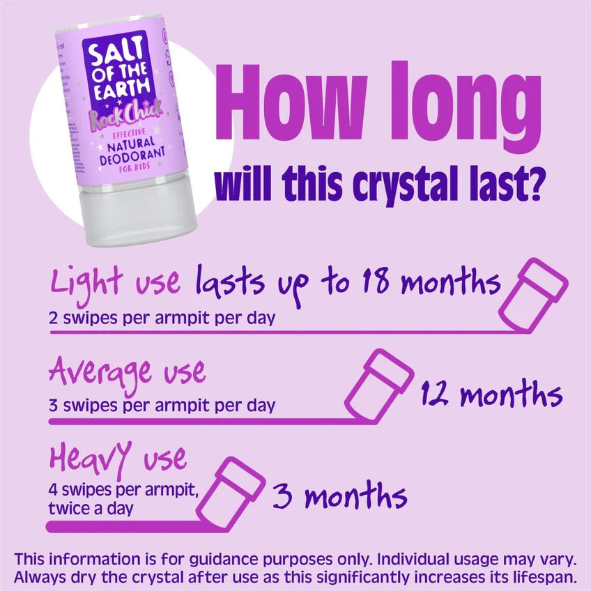 Rock Chick Crystal Deodorant Stick 90g - Salt Of the Earth - Deodorants - Eco Natural Products