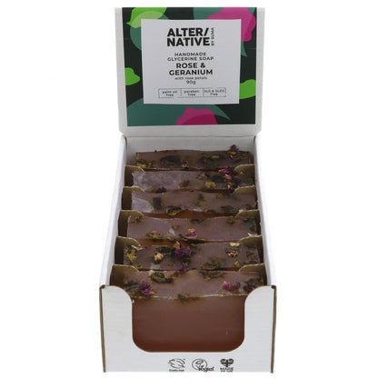 Rose & Geranium Glycerine Soap 90g (1 bar) - Alter/Native - Glycerine Soap - Eco Natural Products