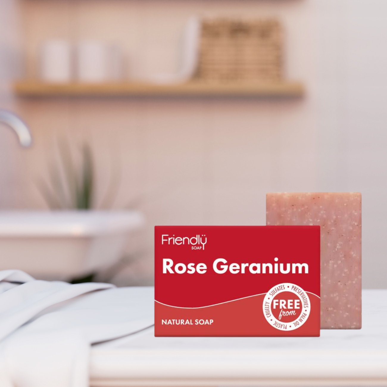 Rose Geranium Soap 95g - Friendly Soap - Bar Soap - Eco Natural Products