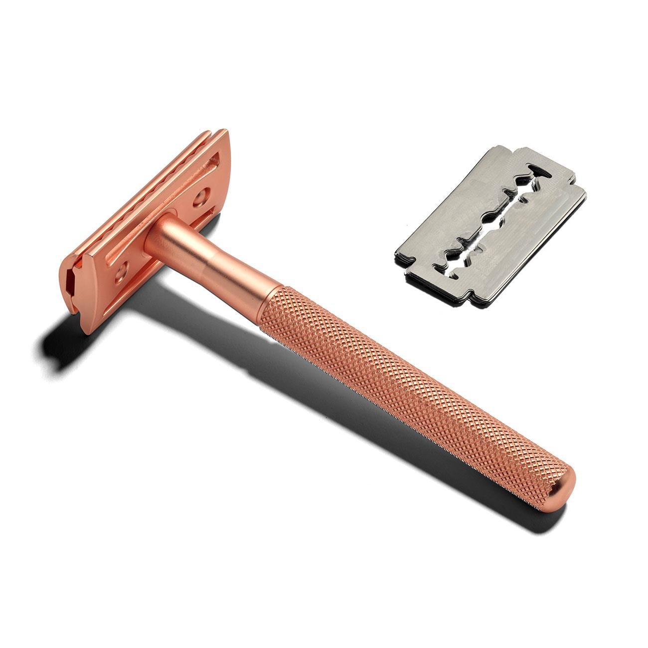 Rose Gold Reusable Stainless Steel Razor 10 Blades - Zero Waste Club - Razor - Eco Natural Products