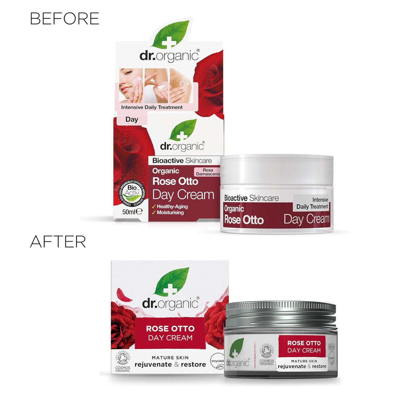 Rose Otto Day Cream 50ml - Dr Organic - Moisturizers - Eco Natural Products