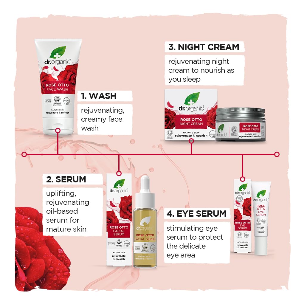 Rose Otto Night Cream 50ml - Dr Organic - Face Moisturizers - Eco Natural Products