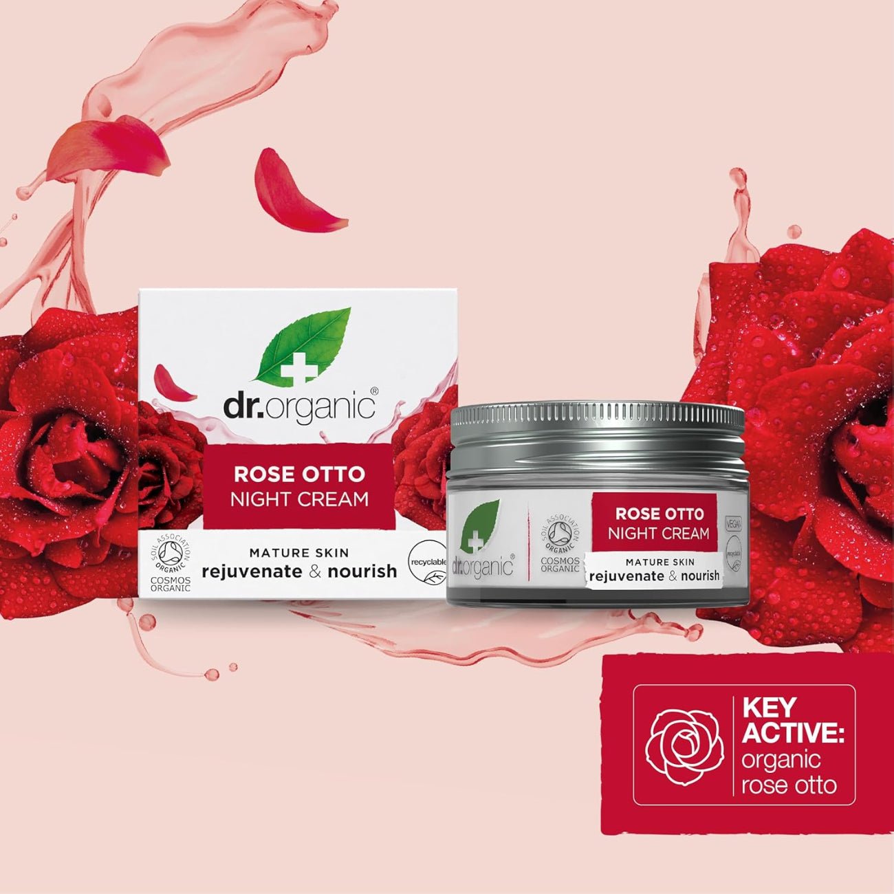 Rose Otto Night Cream 50ml - Dr Organic - Face Moisturizers - Eco Natural Products