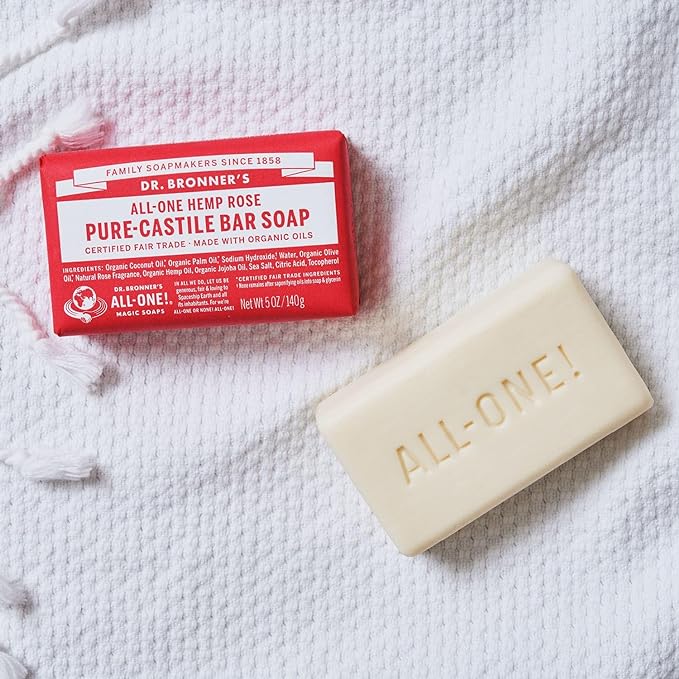 Rose Pure - Castile Bar Soap 140g - Dr. Bronner - Bar Soap - Eco Natural Products
