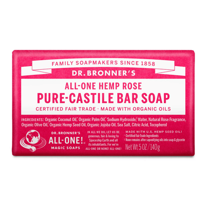 Rose Pure - Castile Bar Soap 140g - Dr. Bronner - Bar Soap - Eco Natural Products