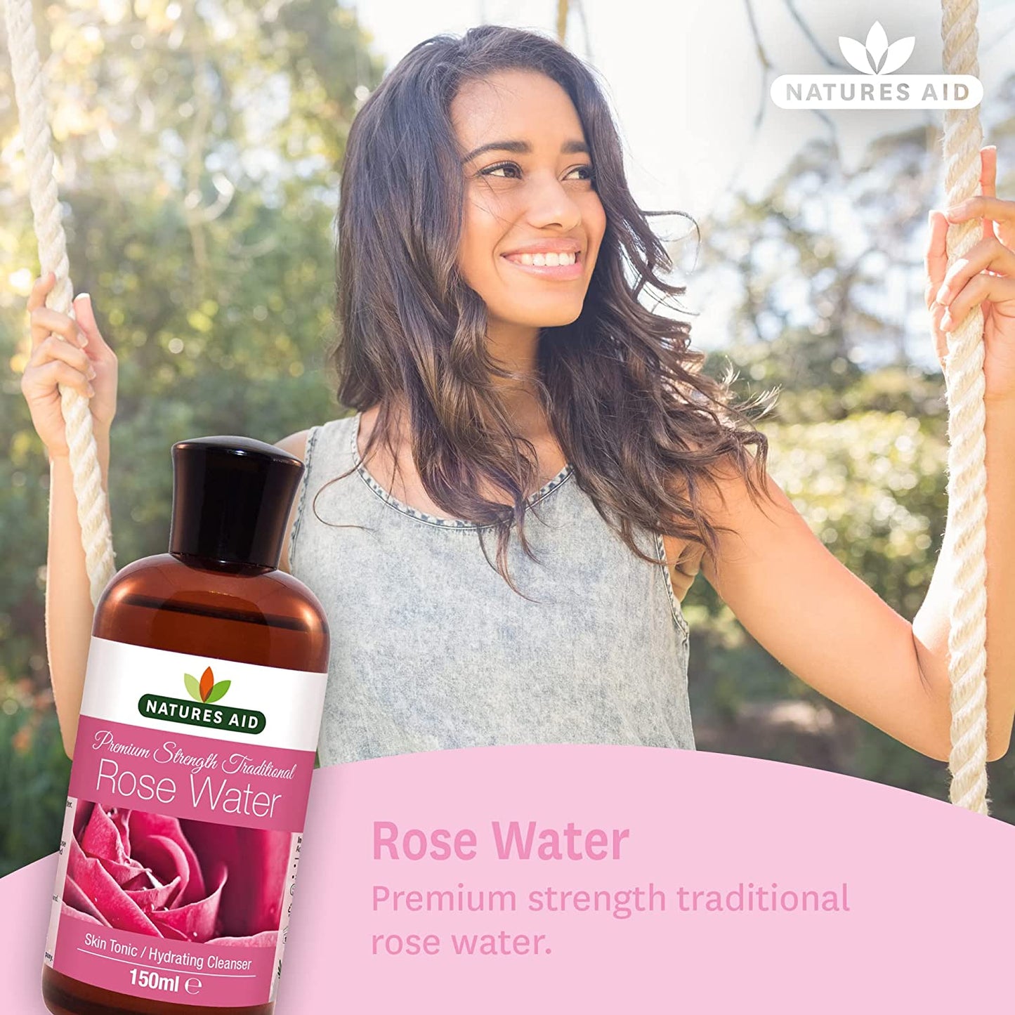 Rose Water Triple Strength 150ml - Natures Aid - Face Toner - Eco Natural Products