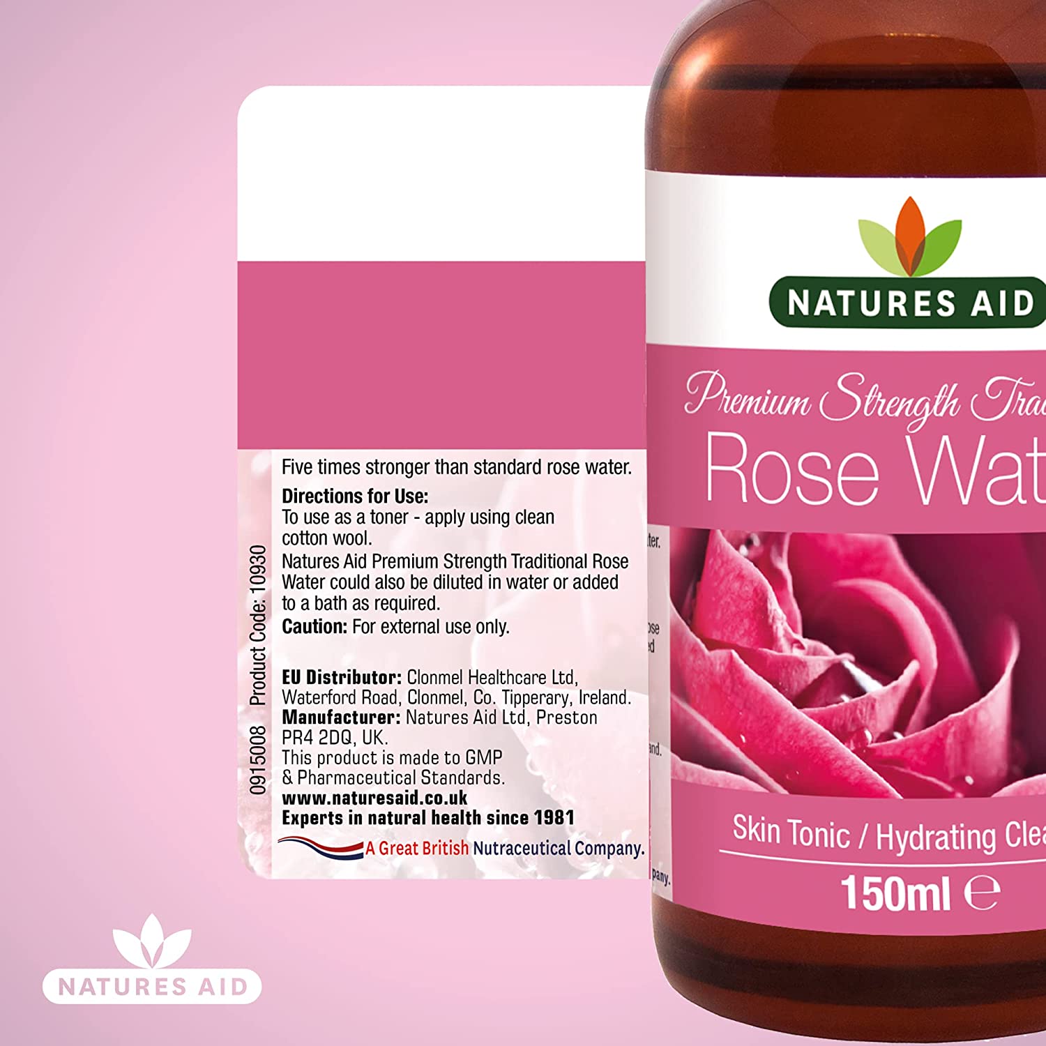 Rose Water Triple Strength 150ml [BLACK FRIDAY] - Eco Natural Products - Natures Aid - Face Toner