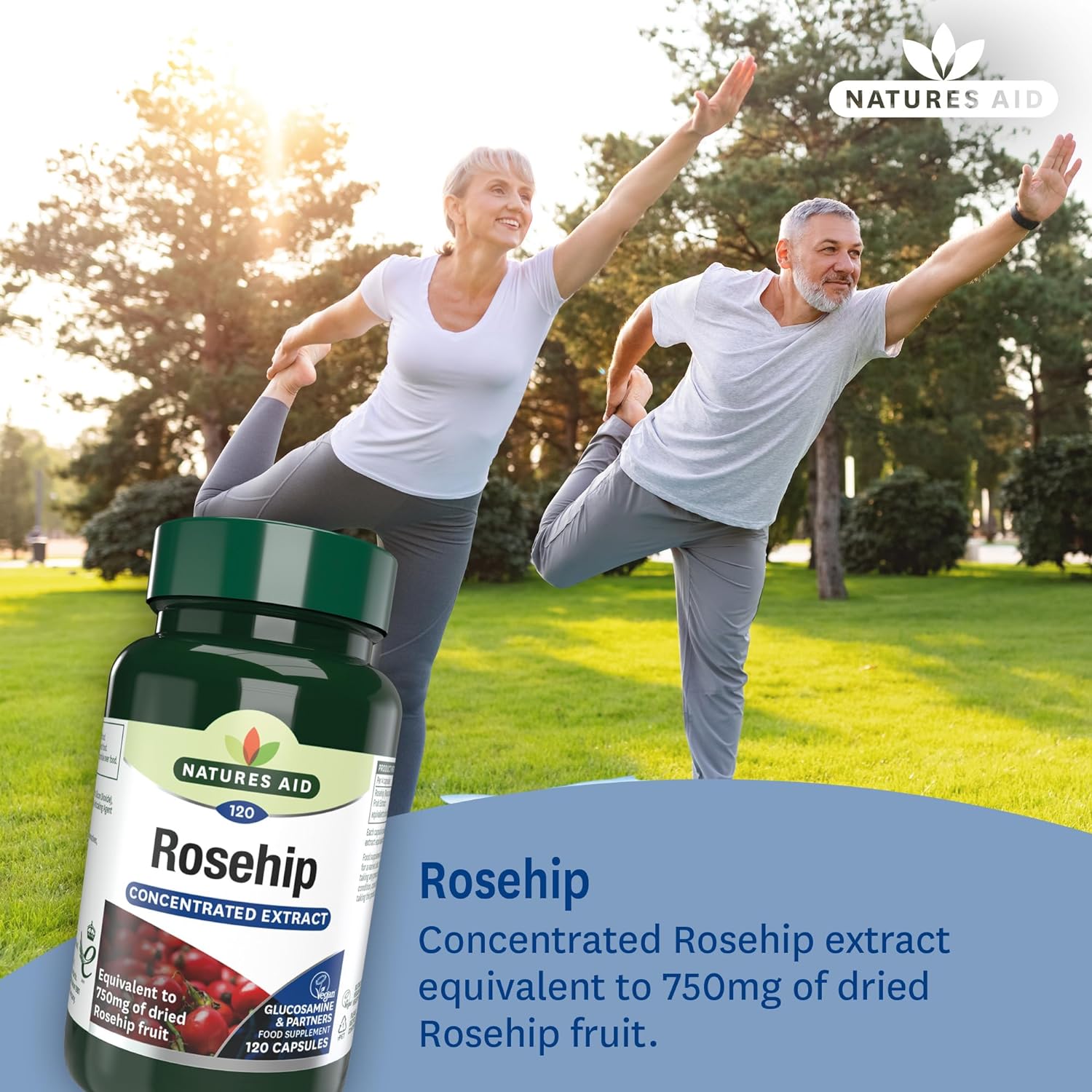 Rosehip 750mg 120 Vcaps [BLACK FRIDAY] - Eco Natural Products - Natures Aid - Vitamins & Supplements