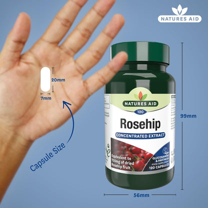 Rosehip 750mg 120 Vcaps - Natures Aid - Vitamins & Supplements - Eco Natural Products
